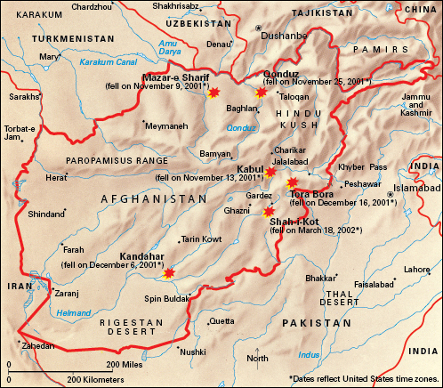 Afghanistan battles following the September 11 terrorist attacks