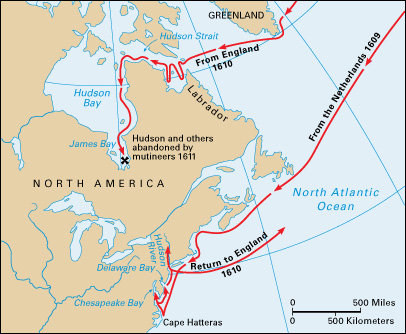 Henry Hudson's two North American voyages