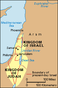 The divided kingdoms of Israel and Judah