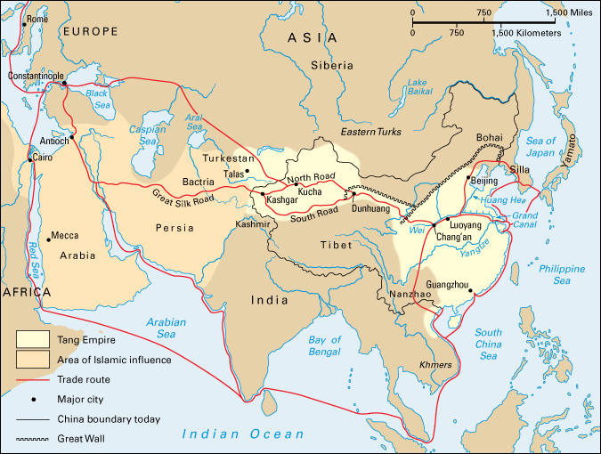 Tang Empire about A.D. 750