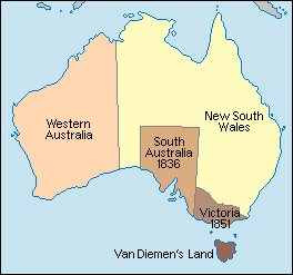 Australia in 1836 and 1851