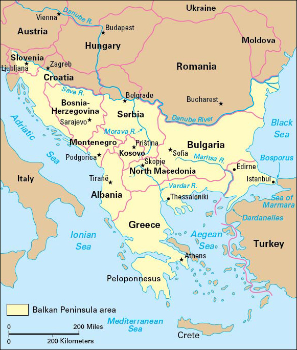 Balkan Peninsula today