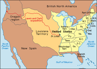 United States purchases Louisiana Territory in 1803