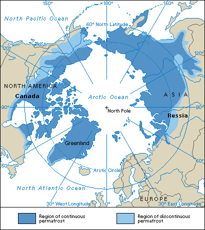 Permafrost in the Northern Hemisphere