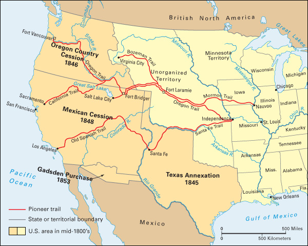 U.S. expansion in the mid-1800's