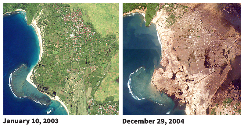 Town destroyed by tsunami