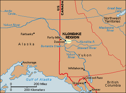 Location of the Klondike