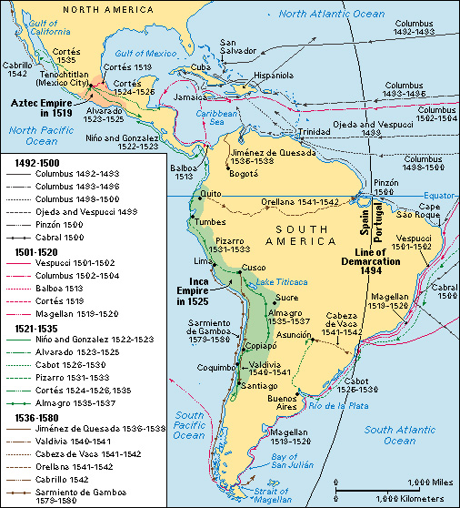 Early exploration of Latin America