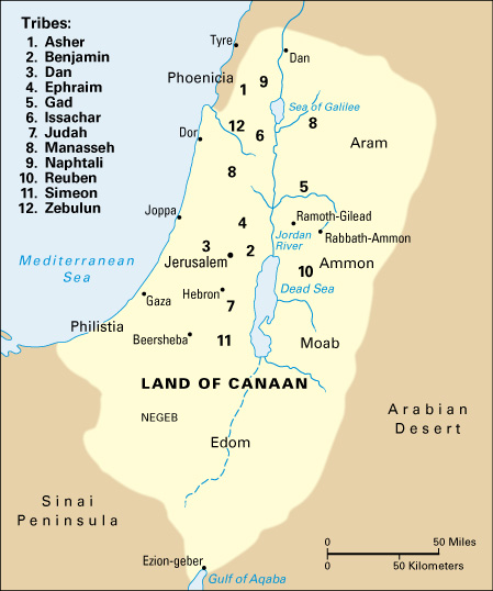 Canaan about 1000 B.C.