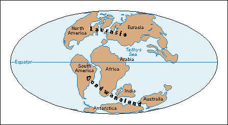 Drifting continents: 100 million years ago