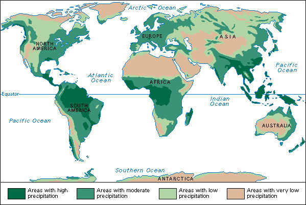 Unequal distribution of precipitation