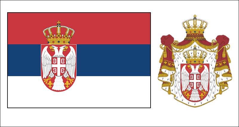 Serbia flag and coat of arms