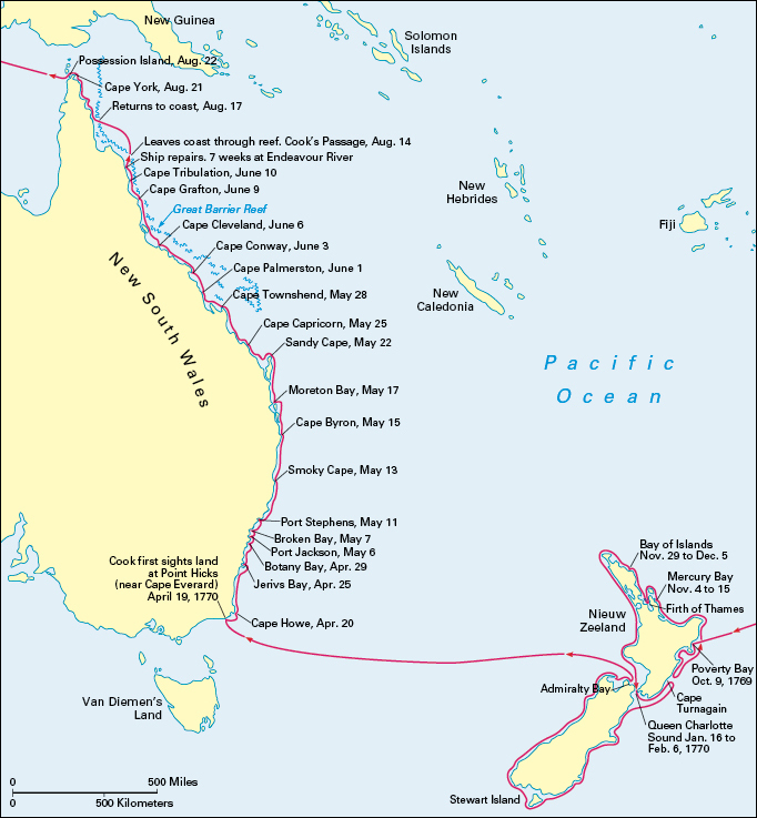 James Cook's explorations