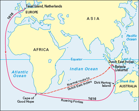 Dirk Hartog exploration map