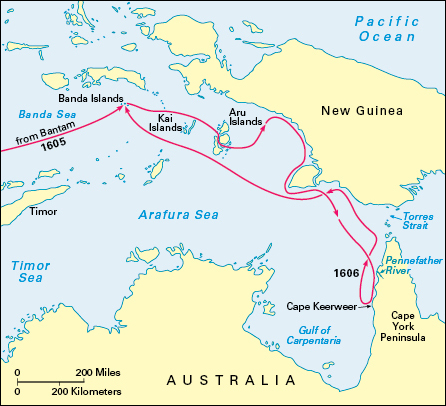 Willem Jansz exploration map