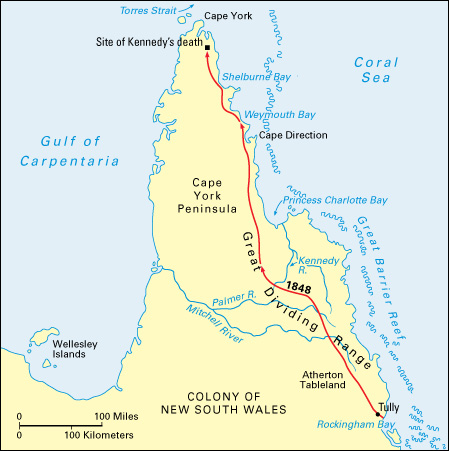 Edmund Kennedy exploration map