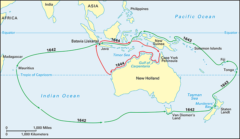 Abel Janszoon Tasman's voyages of exploration