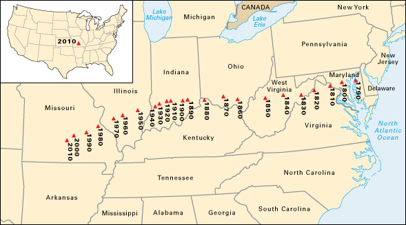 United States census of 2010 - Center of population