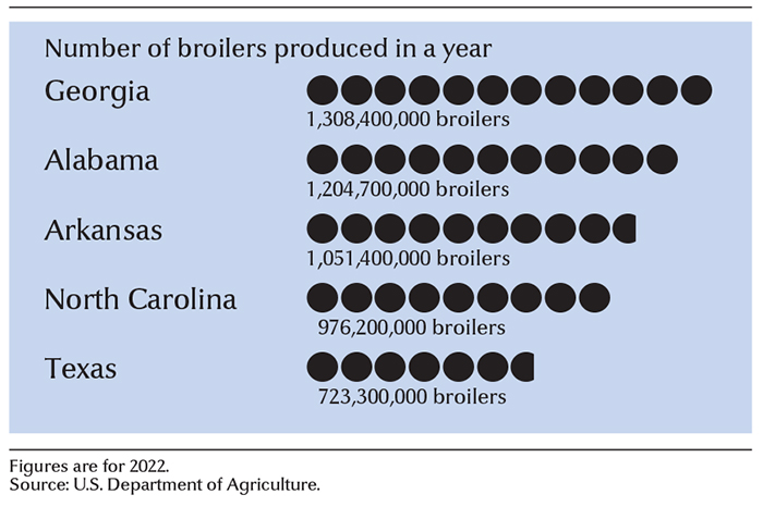 Leading broiler-producing states