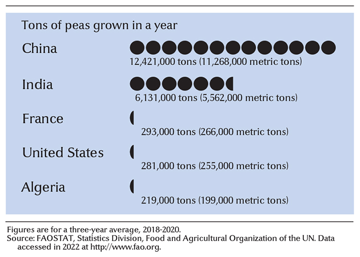 Leading pea-growing countries