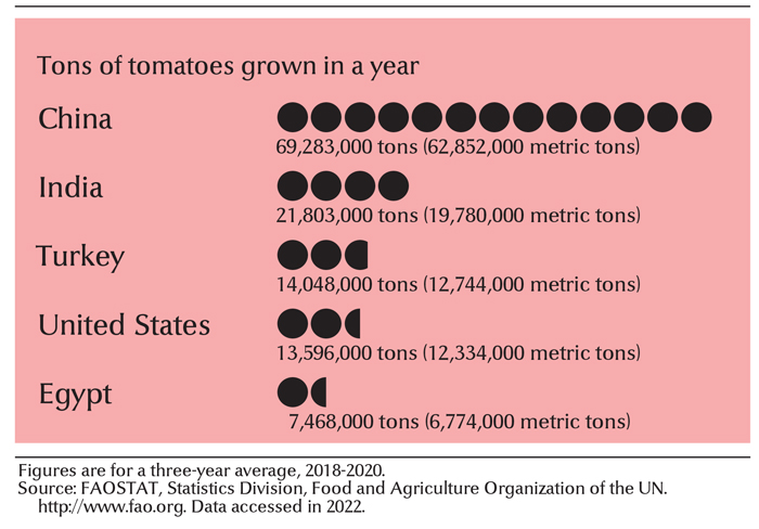 Leading tomato-growing countries