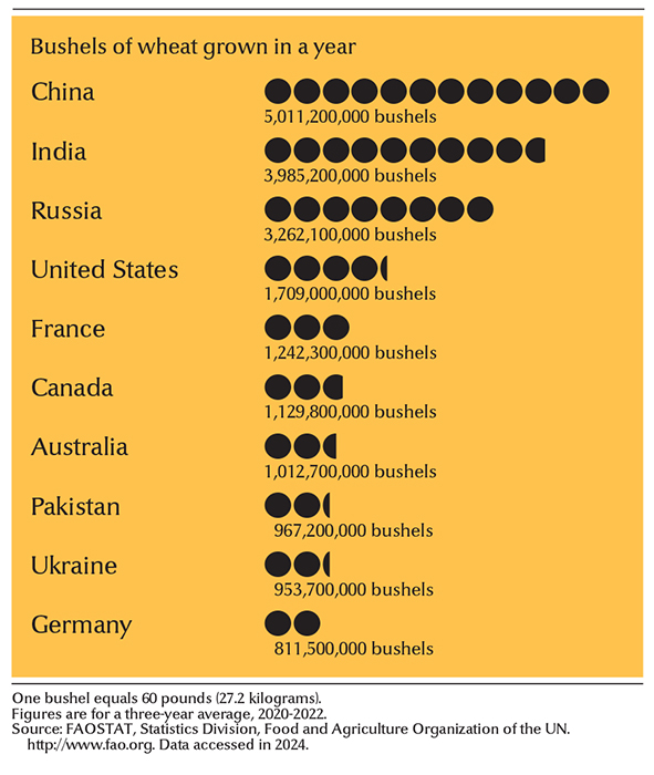 Leading wheat-growing countries