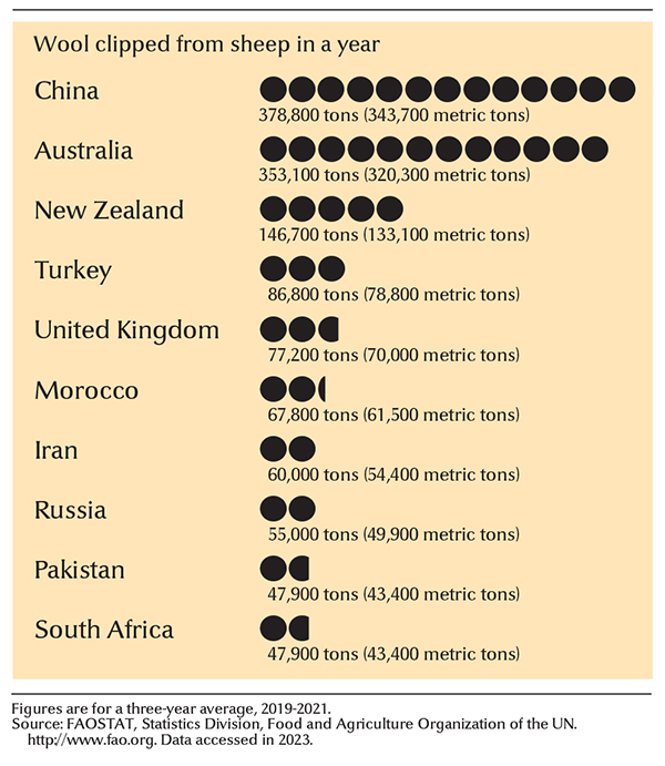 Leading wool-producing countries