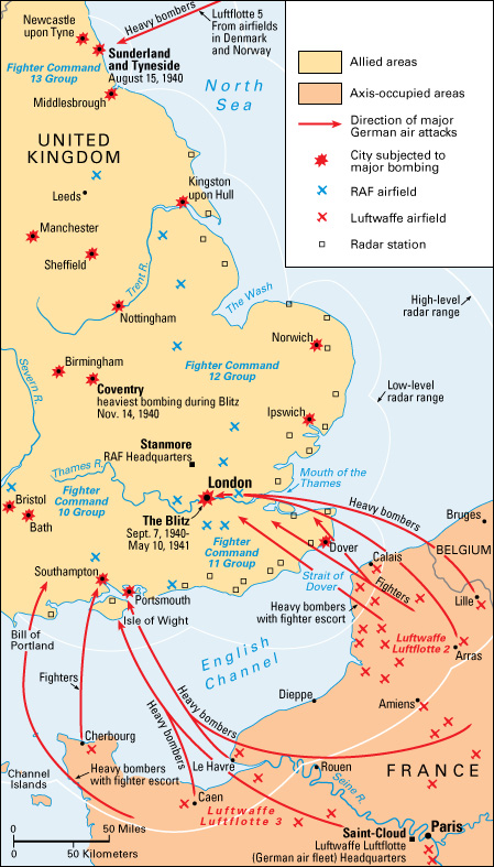 The Battle of Britain during World War II