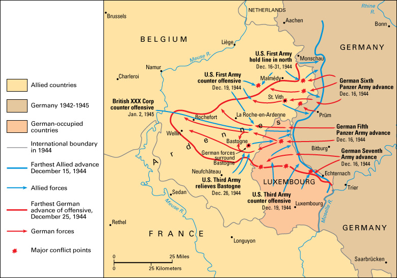 The Battle of the Bulge during World War II