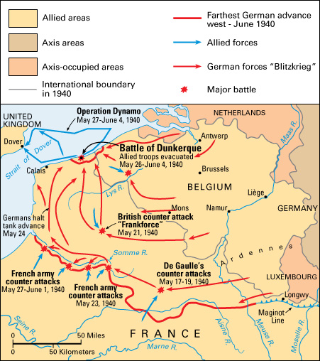 The Battle of Dunkerque during World War II