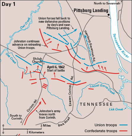 Battle of Shiloh, day one