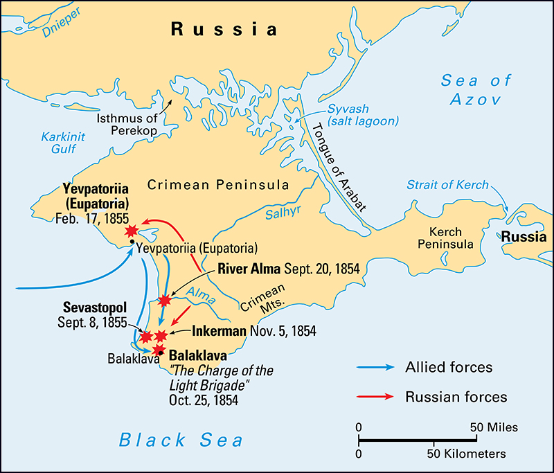 Major battles of the Crimean War