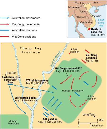 The Battle of Long Tan during the Vietnam War