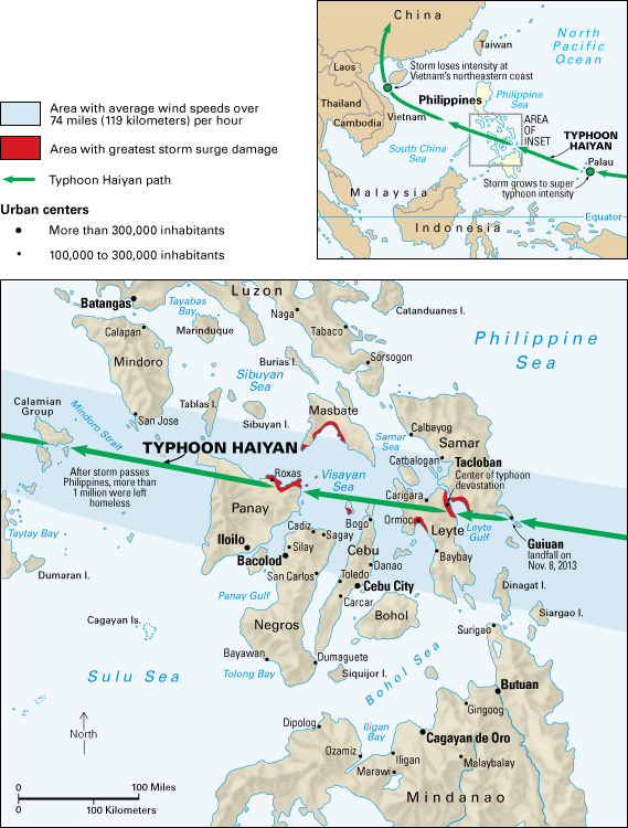 Path of Typhoon Haiyan