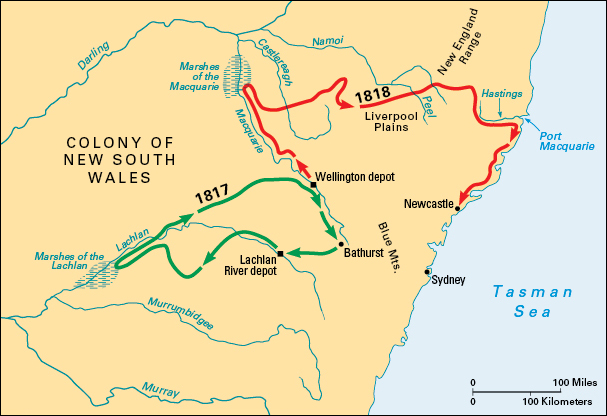 John Oxley exploration map