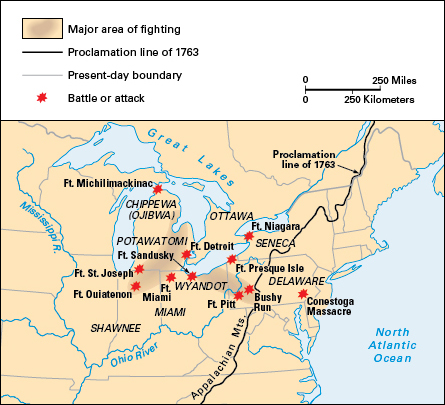 Major battles of Pontiac's War (1763-1764)