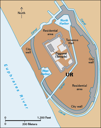 A plan of the ancient city of Ur