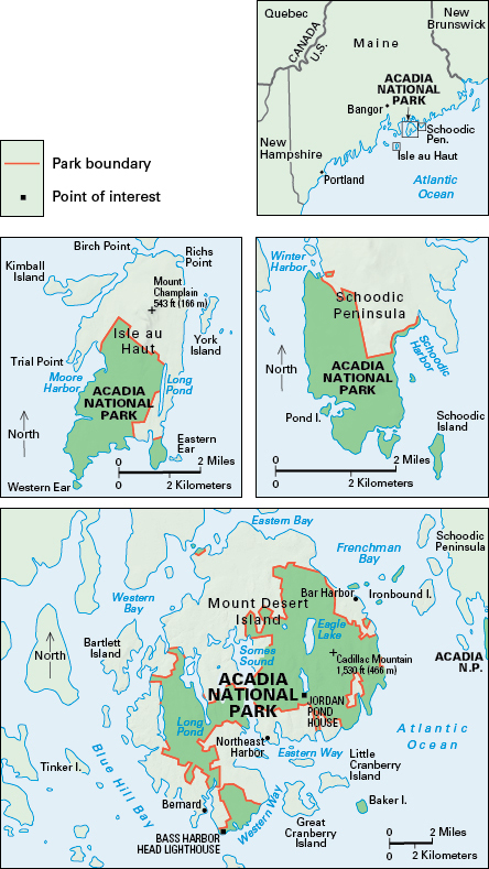 Map of Acadia National Park