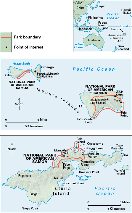 Map of the National Park of American Samoa