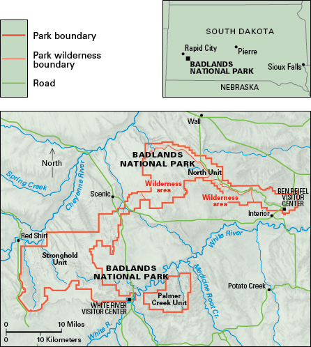 Map of Badlands National Park