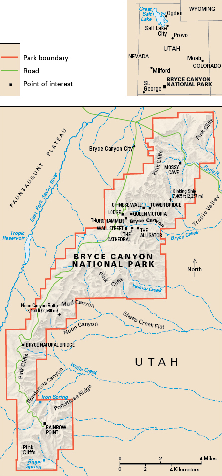 Map of Bryce Canyon National Park