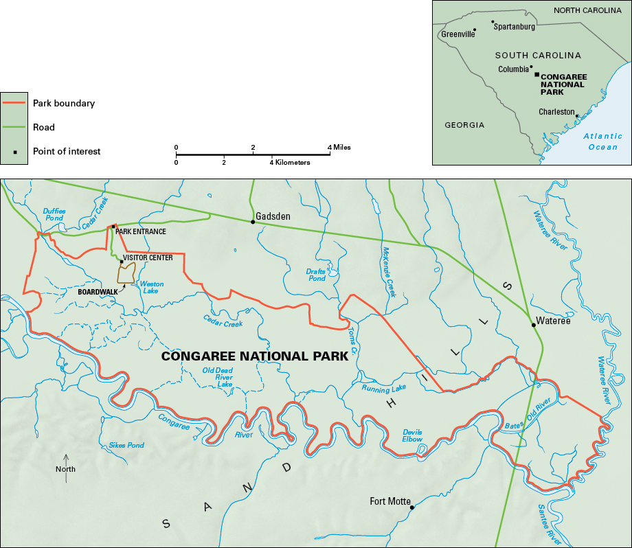 Map of Congaree National Park