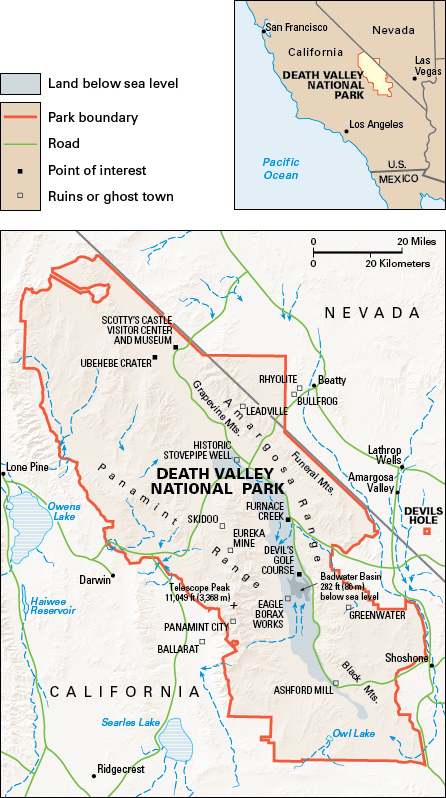 Map of Death Valley National Park