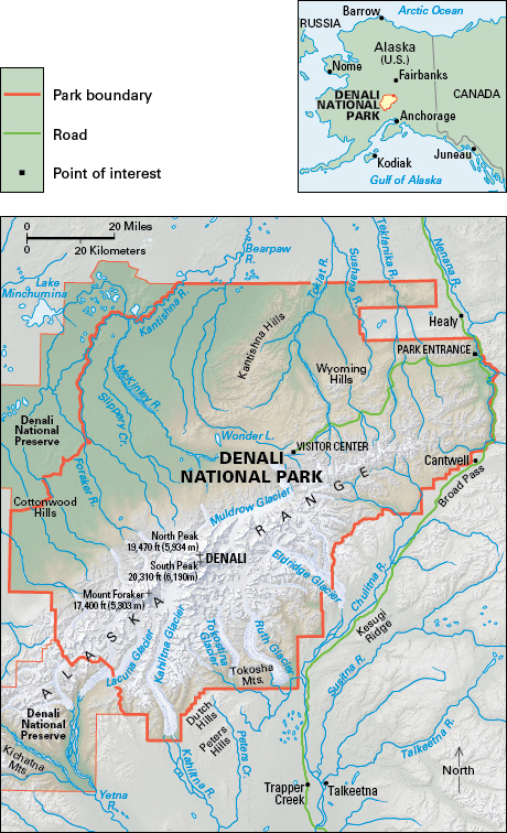 Map of Denali National Park