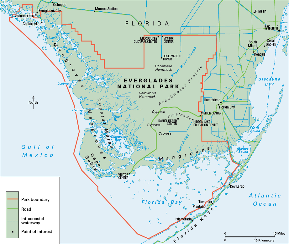 Map of Everglades National Park