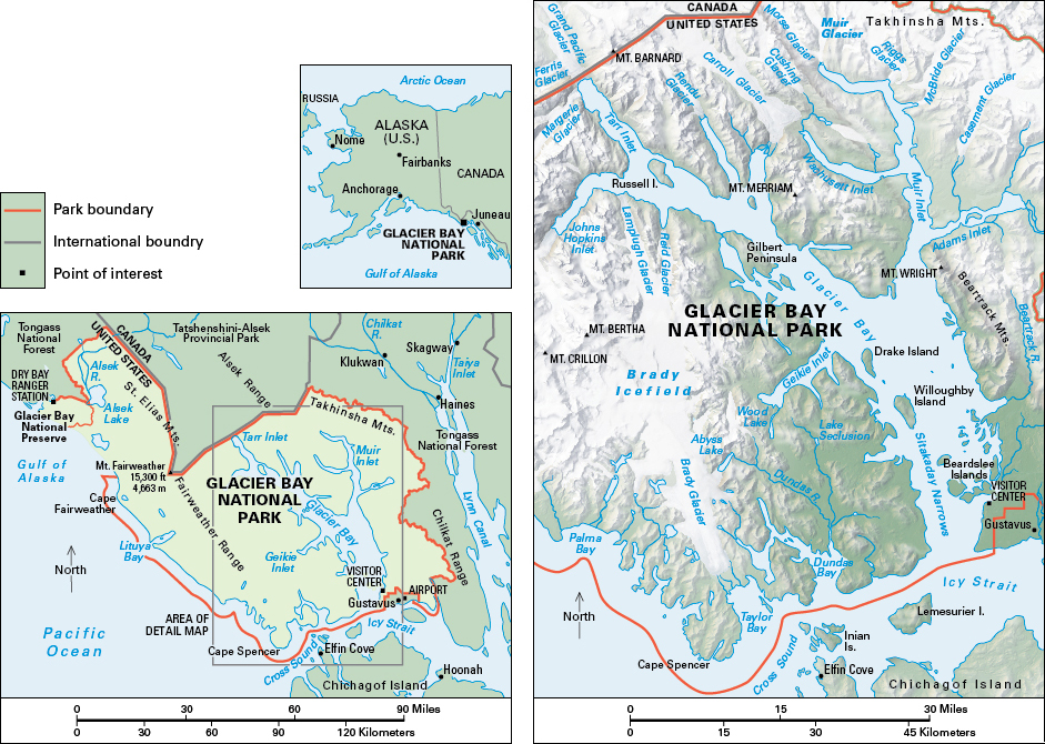 Map of Glacier Bay National Park