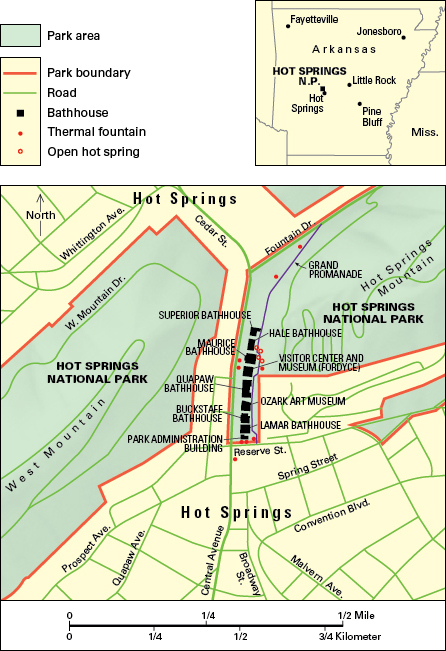 Map of Hot Springs National Park