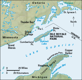 Map of Isle Royale National Park