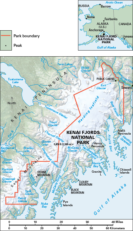 Map of Kenai Fjords National Park