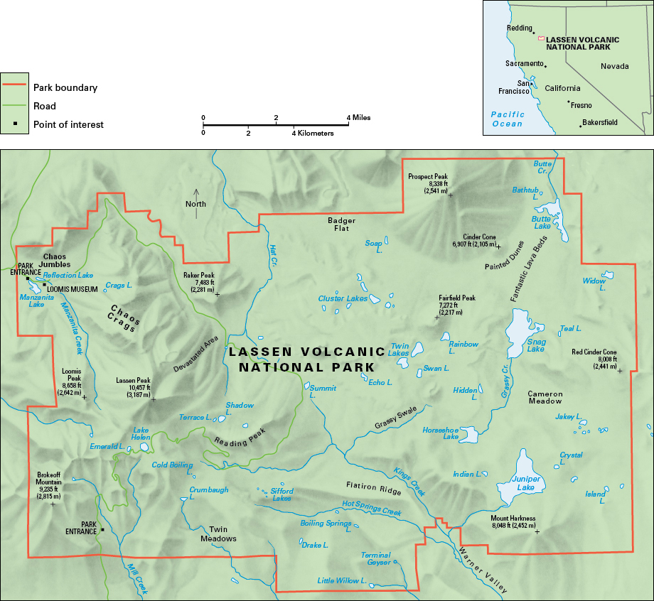 Map of Lassen Volcanic National Park